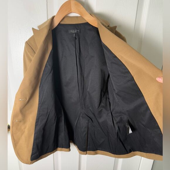 Rag & Bone Nancy Peak Lapel Wool Blend Blazer in Natural Camel 0 - Picture 6 of 10